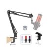 Microphone Stand Adjustable Boom Arm Suspension Scissor Arm Compatible with HyperX QuadCast & QuadCast S RGB - Black