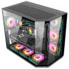 Xander Crystal 7 Black ARGB Mid Tower Gaming Case – Tempered Glass, 7 Pre-Installed ARGB Fans, High-Airflow Design, Spacious Interior for ATX/Micro-ATX/ITX Builds