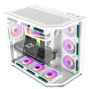 Xander Crystal 7 White ARGB Mid Tower Gaming Case – Tempered Glass, 7 Pre-Installed ARGB Fans, High-Airflow Design, Spacious Interior for ATX/Micro-ATX/ITX Builds