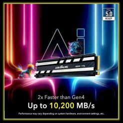 Addlink G55H 1TB PCIe 5.0 Gen5 NVMe M.2 SSD with Heatsink – Up to 10,200 MB/s, Game-Ready, Internal Storage for PC & PS5