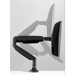 Adjustable Gas Spring Single Monitor Arm Desk Mount Full Motion VESA 21–32 Inch Clamp & Grommet Base - Black