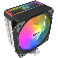 DarkFlash U400 Air CPU Cooler 120mm Fan 1800RPM 4 Heat Pipes ARGB Infinity Mirror 62CFM Hydro Bearing Low Noise 25.6dBA Intel & AMD Compatible - Black (U400)