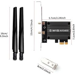 FENVI AX5400 WiFi 6E PCIe Wireless Card – Tri-Band 2.4G/5G/6GHz, MT7925 Chip, Bluetooth 5.3, Low-Profile Adapter for Gaming, Streaming & Windows 10/11, WPA3 Secure