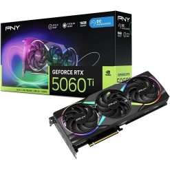 PNY GeForce RTX 5060 Ti EPIC-X ARGB OC Triple Fan 16GB GDDR7 PCIe 5.0 Graphics Card - Black