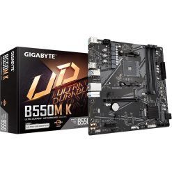 لوحة GIGABYTE B550M K AMD B550 بتنسيق Micro ATX لمعالجات Ryzen من السلسلة 5000، مع DDR4 وPCIe 4.0 وفتحتَي M.2 وشبكة LAN بسرعة جيجابت