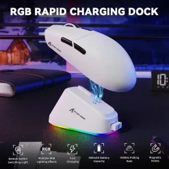اشترِ فأرة الألعاب اللاسلكية ثلاثية الأوضاع Attack Shark G3 PRO مع قاعدة شحن بإضاءة RGB | دقة 25,000 DPI | GamesGravity البحرين