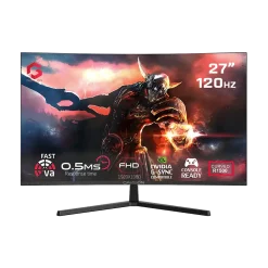 GAMEON GC27F120VA Pro Series 27'' FHD, 120Hz, MPRT 0.5ms, HDMI 2.1, Fast VA Panel Curved Gaming Monitor 1500R, 16:9 (Supports PS5) - Black