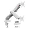 GAMEON GO-5450 Mechanical Spring Dual Monitor Arm For Gaming And Office Use, 17" - 32", Flat Monitor & Curved Monitor Each Arm Up To 9 KG - White