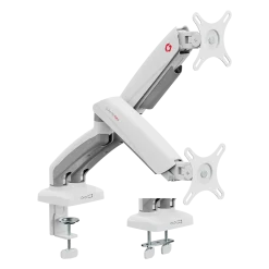 GAMEON GO-5450 Mechanical Spring Dual Monitor Arm For Gaming And Office Use, 17" - 32", Flat Monitor & Curved Monitor Each Arm Up To 9 KG - White