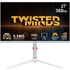 Twisted Minds 27'' FHD, 360 Hz, 0.5 ms, Gaming VESA READY, With Speaker RGB, Adjustable Stand Gaming Monitor - White | TMA27FHD360IPS