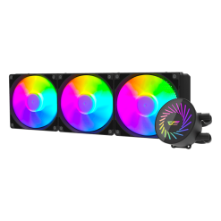 مبرد المعالج السائل المتكامل DARKFLASH Radiant DCS 360 ARGB بحجم 360 مم مع مراوح 120 مم، وتدفق هواء 84.2 CFM، وسرعة مراوح 2000 دورة في الدقيقة - أسود