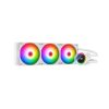TORTOX Nivora Vibe 360mm ARGB AIO Liquid CPU Cooler with Digital Temperature Display, 300W TDP, 3000RPM Pump - White