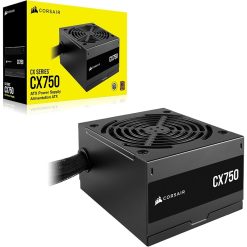 CORSAIR CX750 750W 80 Plus Bronze ATX Power Supply – Non-Modular, Low-Noise Cooling, Black