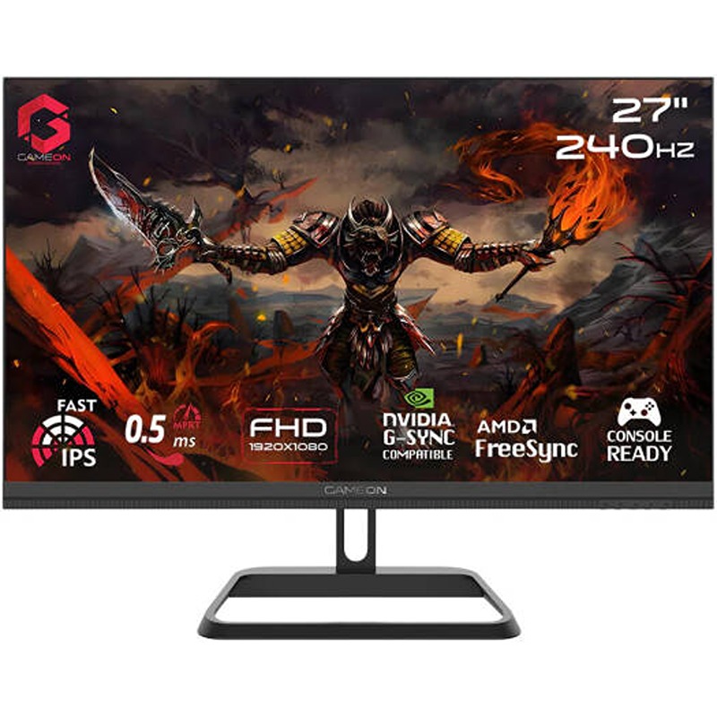 GAMEON Midnight Pro GOM27FHD240IPS 27" FHD Fast IPS Gaming Monitor, 240Hz, 0.5ms MPRT, AMD FreeSync & Adaptive-Sync - Black
