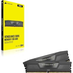 طقم ذاكرة RAM مكتبي Corsair Vengeance DDR5 بسعة 32 جيجابايت (2x16GB) وسرعة 6000MHz وتوقيت CL36 - أسود
