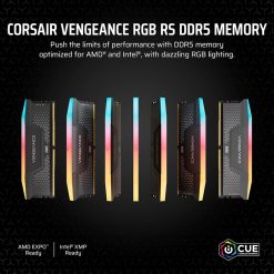 CORSAIR Vengeance RGB RS 32GB (2x16GB) DDR5 6000MHz CL38 RAM – AMD & Intel Compatible