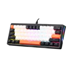 GAMEON AEROX GOMK160-RS 60% RGB Mechanical Gaming Keyboard, 61-Key Compact Layout, Linear Red Switch, 17 RGB Modes, Detachable USB Type-C, English/Arabic - Black
